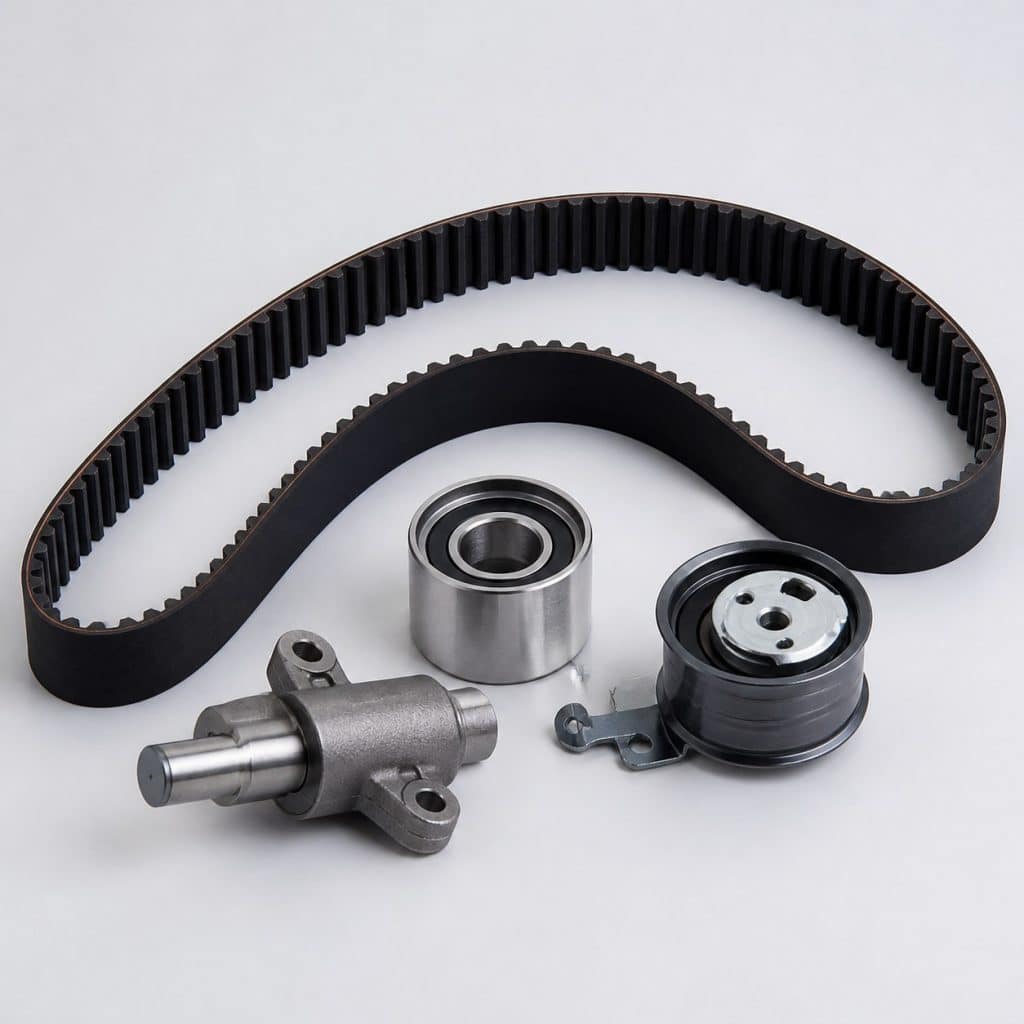 Kit de distribution avec galet tendeur hydraulique